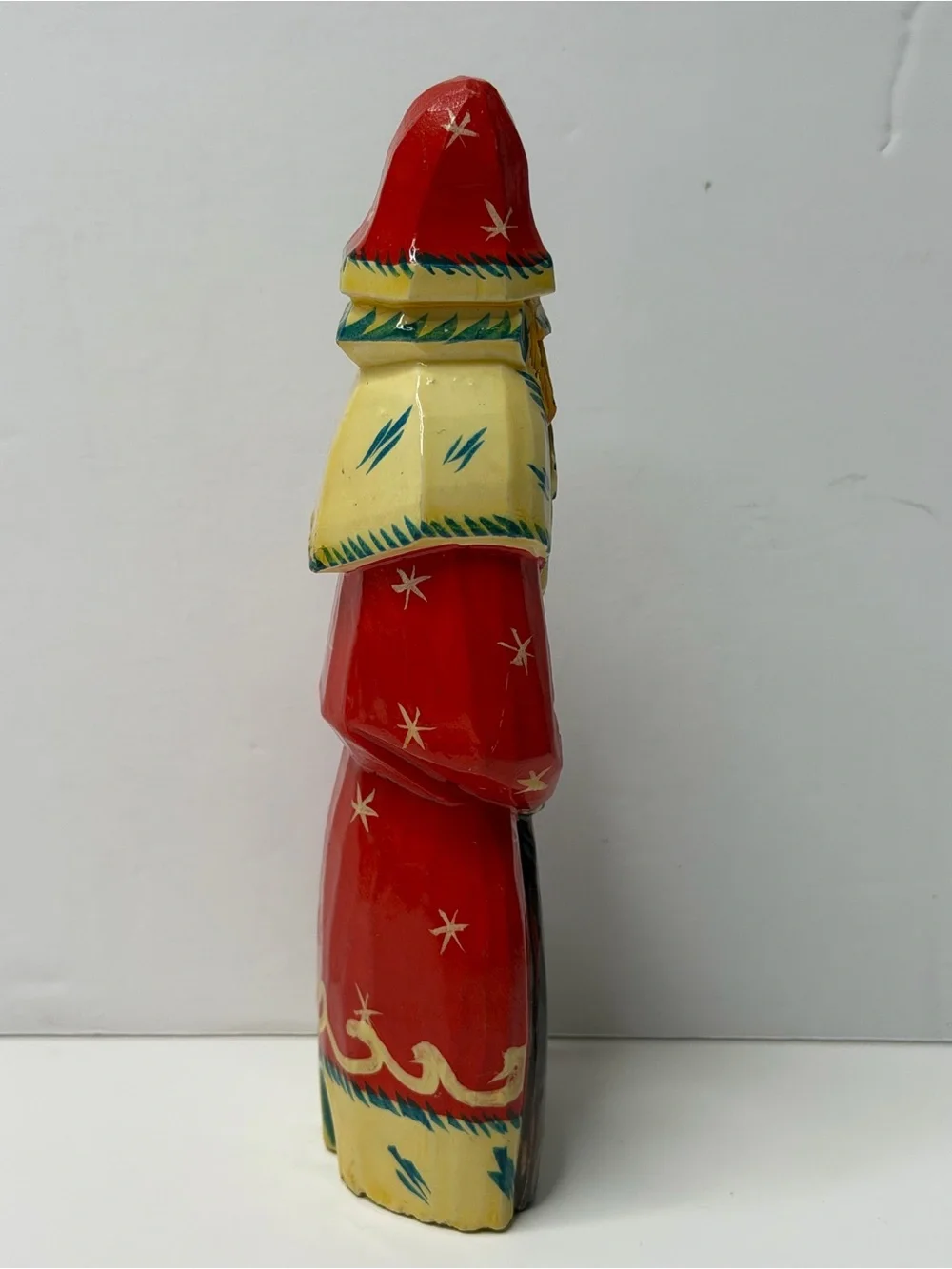 VTG Russian Wood Carved Painted Sergiev Posad Ded Moroz Santa Figurine 5.5”